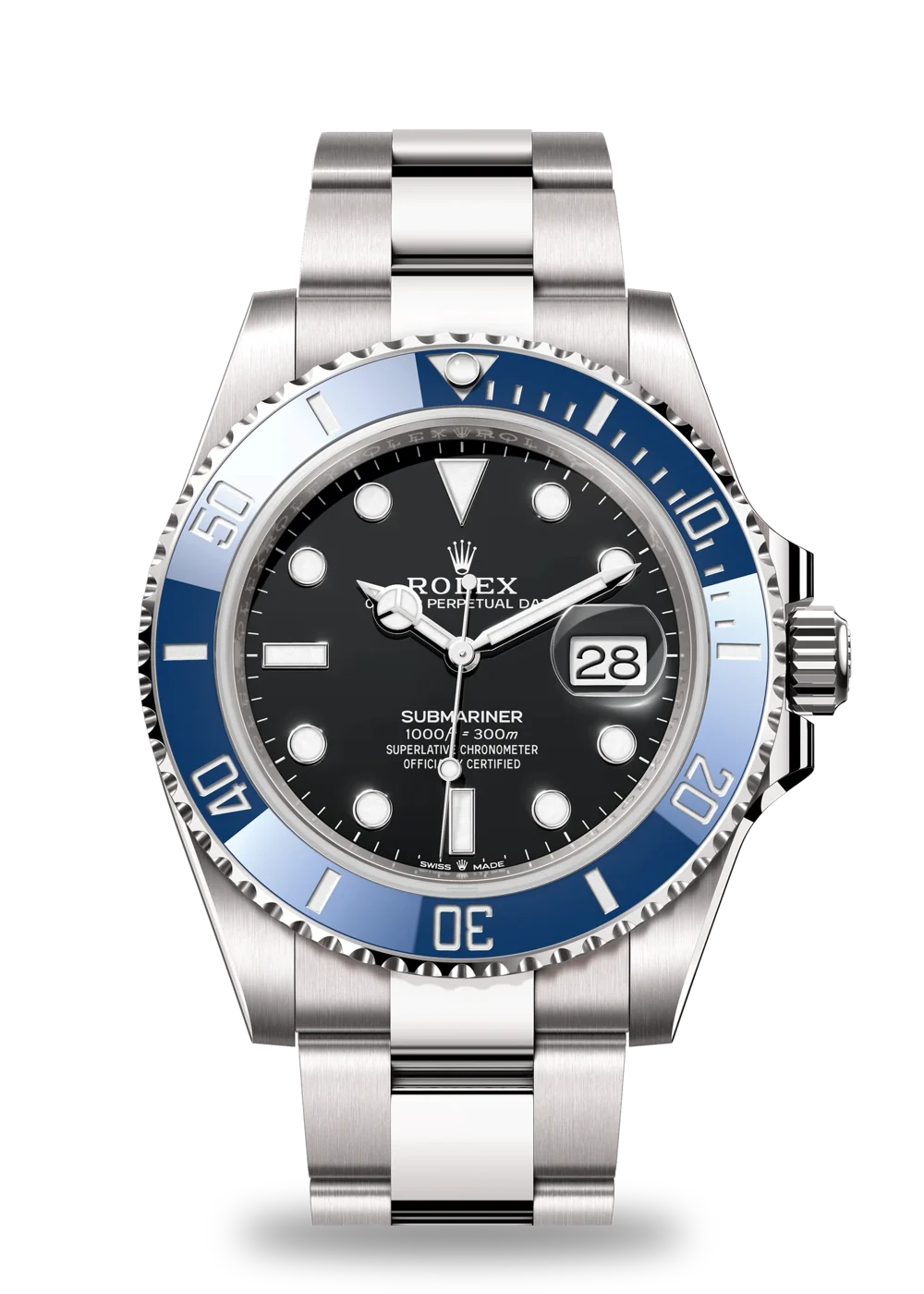 Rolex Submariner Date 126619LB em ouro branco com luneta azul