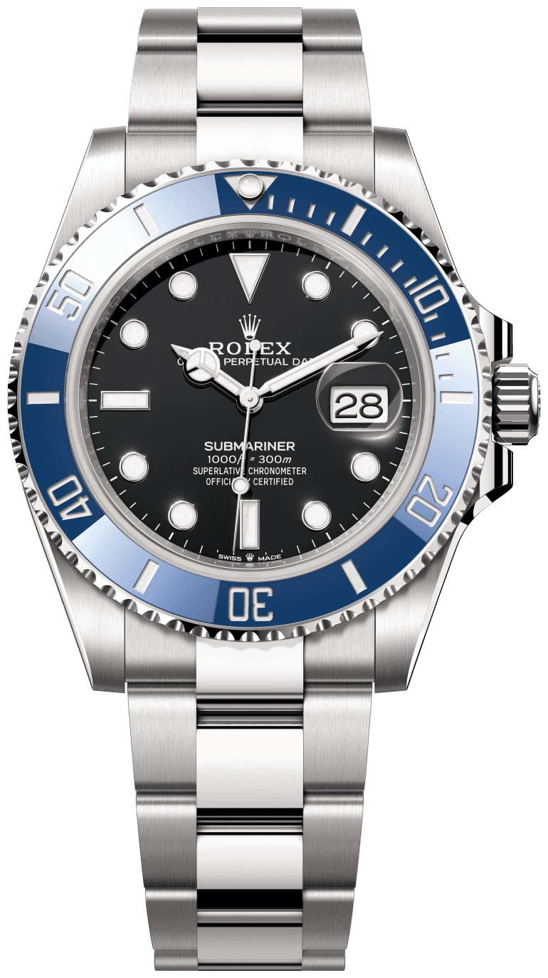 Rolex Submariner Date 126619LB em ouro branco com luneta azul